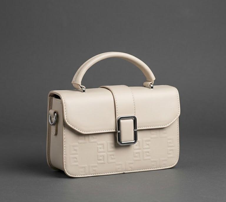 Off-White Embossed Box Bag