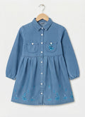 Girls Embroidery Frock Light Blue