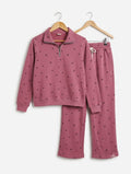 Girls Fleece Tracksuit Dusty Rose