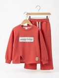 Girls Winter Tracksuit Rust Red