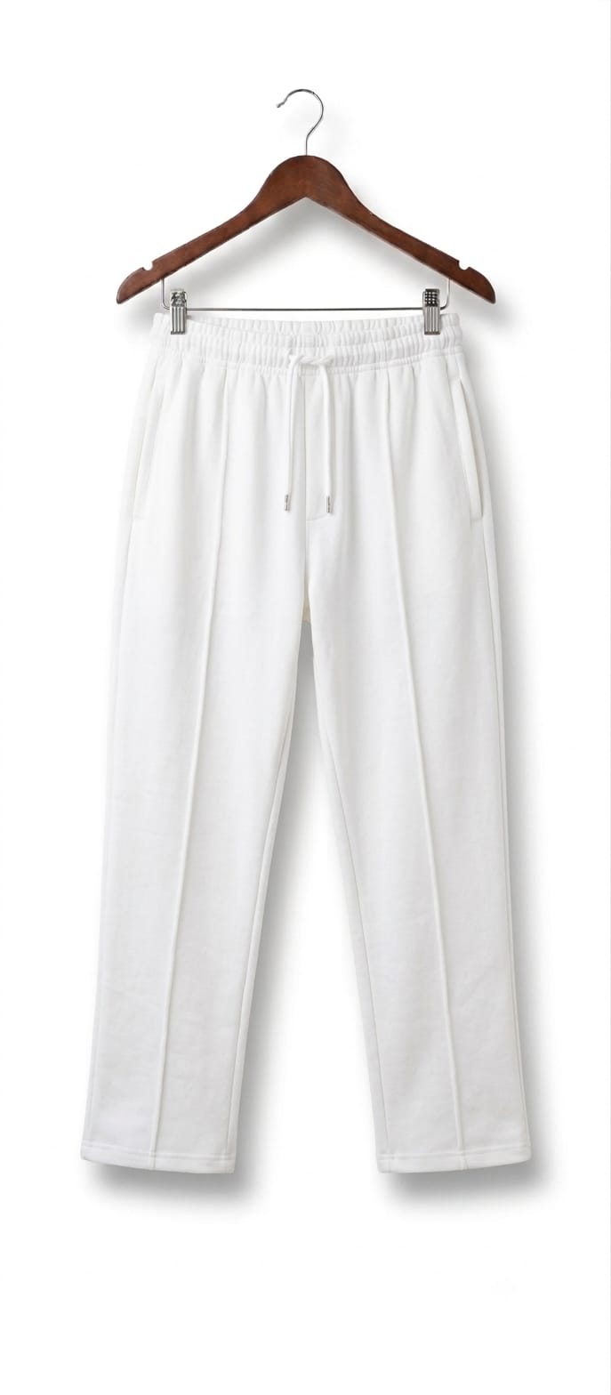 Mens Pique Trouser White